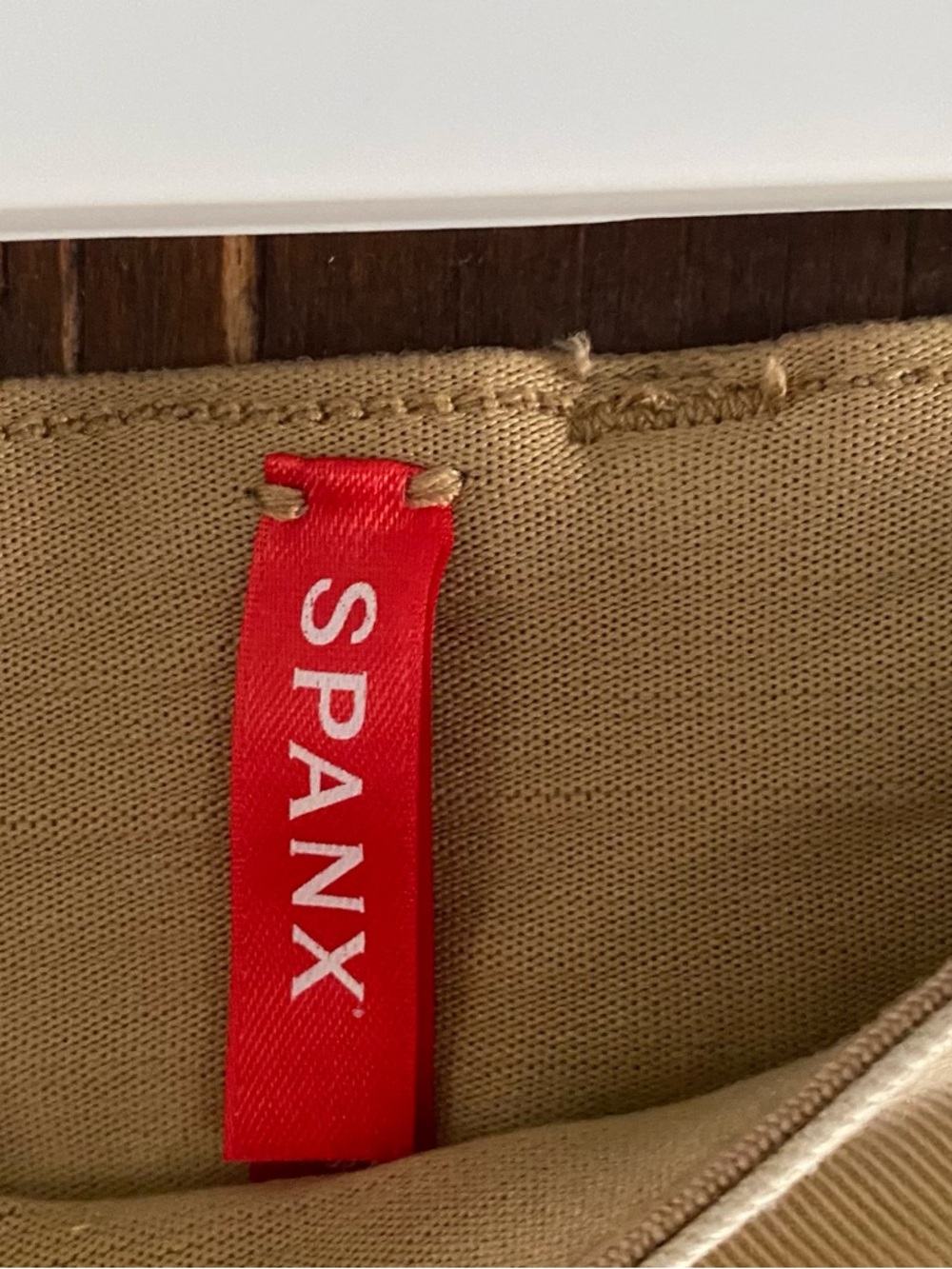 Spanx stretch twill cropped pants in almond - Picture 6 of 7